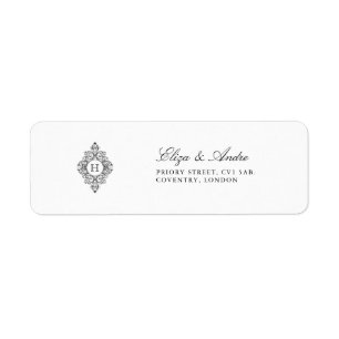 Klassiska Luxe Anpassningsbar Monogram-Returetiket Returadress Etikett