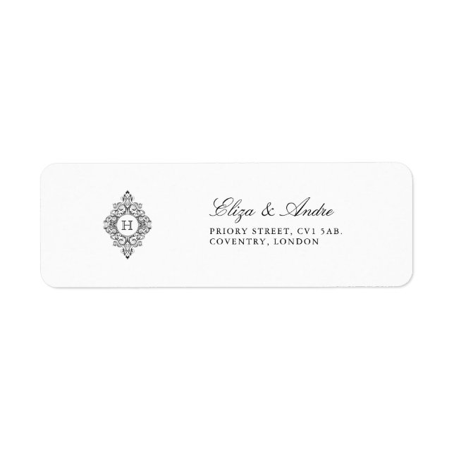 Klassiska Luxe Anpassningsbar Monogram-Returetiket Returadress Etikett (Framsidan)