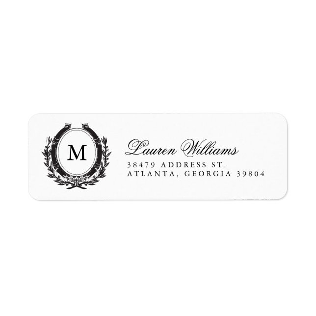 Klassiska Luxe Monogram-Returetiketter Returadress Etikett (Framsidan)