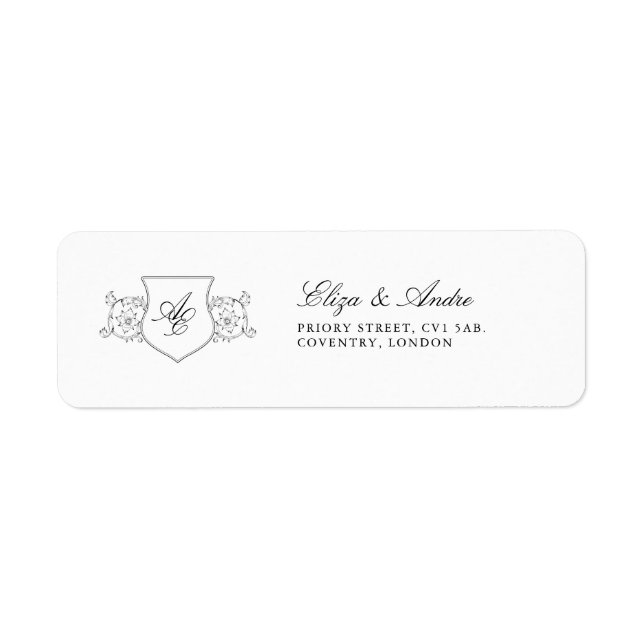 Klassiska Luxe Monogram-Returetiketter Returadress Etikett (Framsidan)