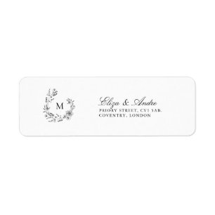 Klassiska Luxe Monogram-Returetiketter Returadress Etikett