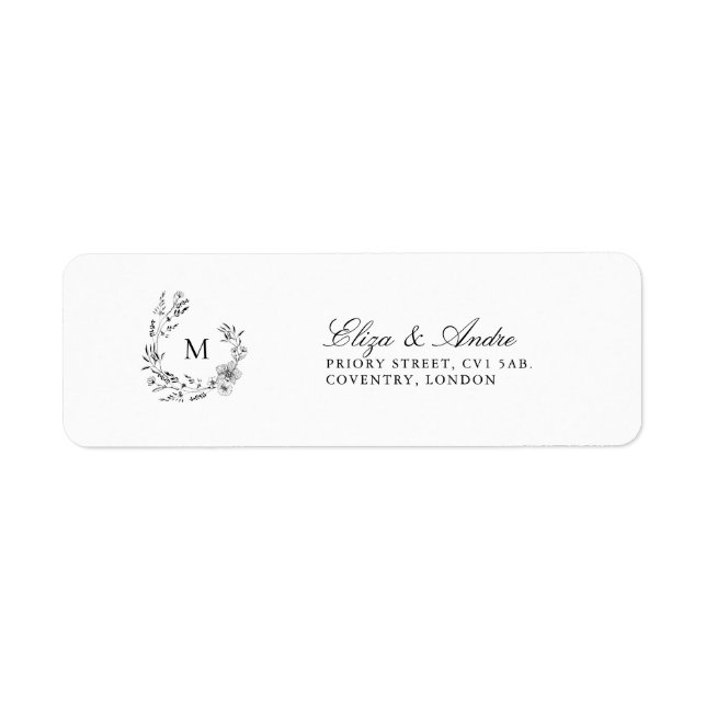 Klassiska Luxe Monogram-Returetiketter Returadress Etikett (Framsidan)