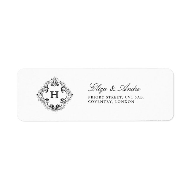 Klassiska Luxe Monogram-Returetiketter Returadress Etikett (Framsidan)