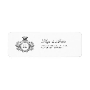 Klassiska Luxe Monogram-Returetiketter Returadress Etikett