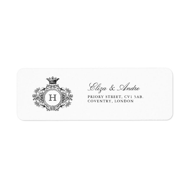 Klassiska Luxe Monogram-Returetiketter Returadress Etikett (Framsidan)