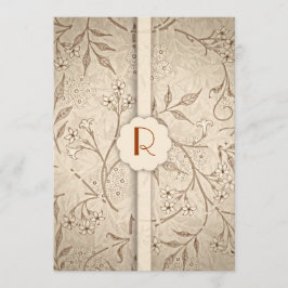 klassiska lyxbröllopsinbjudningar i monogram blomm inbjudningar