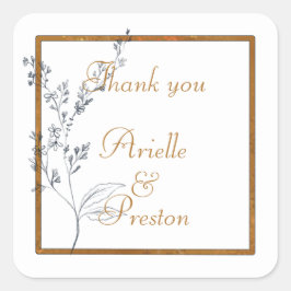 Klassiska marinkorgar och Guld-torgstreck Fyrkantigt Klistermärke