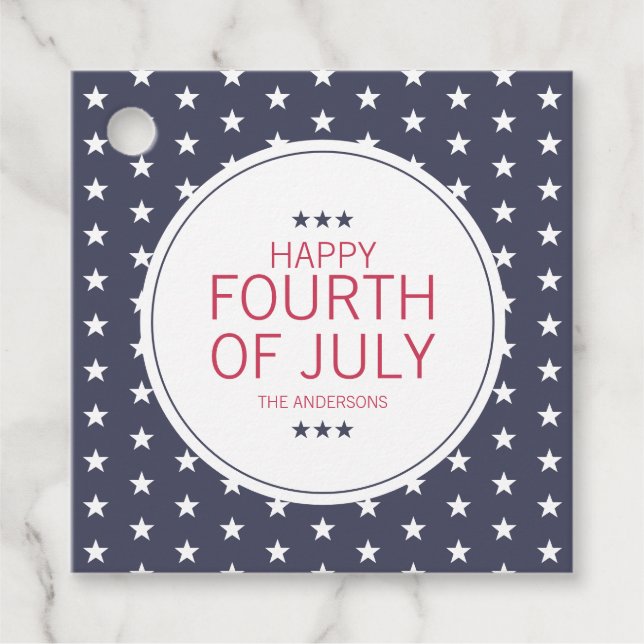 Klassiska marinstjärnor Fjärde juli Independence d Gåvor Etiketter (Framsida)