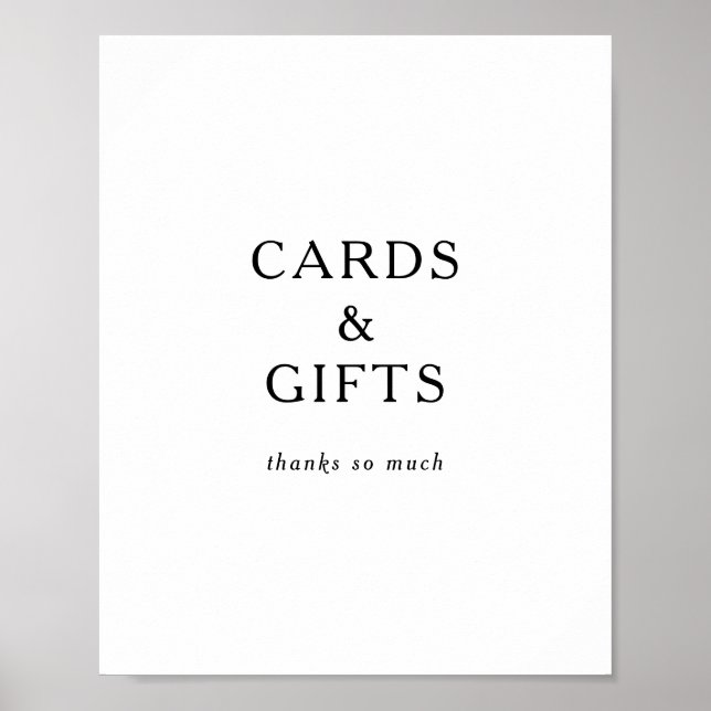 Klassiska Minimalistiska Kort och Present Skylt (Framsidan)