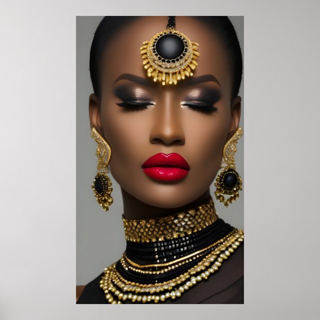 Klassiska Mode afrikansk guld Svartjuveläver Poster (Framsidan)
