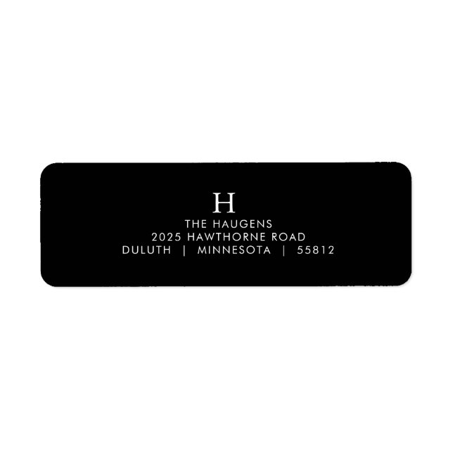Klassiska Monogram-returadressetiketter Returadress Etikett (Framsidan)