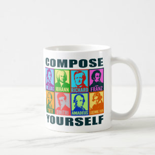Klassiska musikkompositörer PopArt Mugg