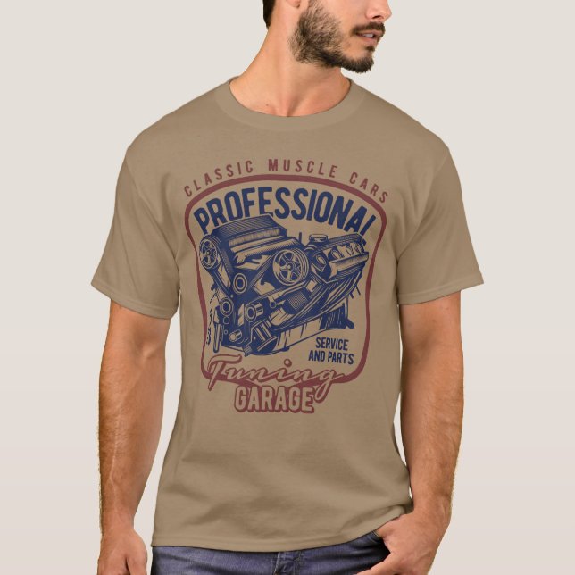 Klassiska muskelbilar present t shirt (Framsida)