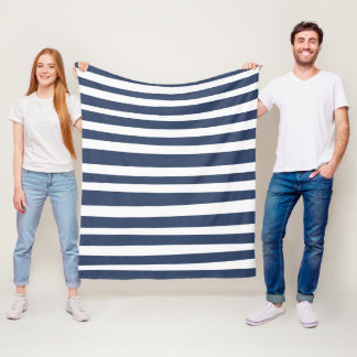 Klassiska Navyblå Ränder | Tidlös Marin Stil  Fleecefilt