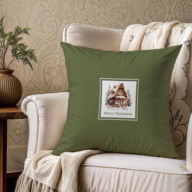 Klassiska neutrala toner familjenamn julpresent  kudde (Classic neutral tones family name Christmas gift pillow

)