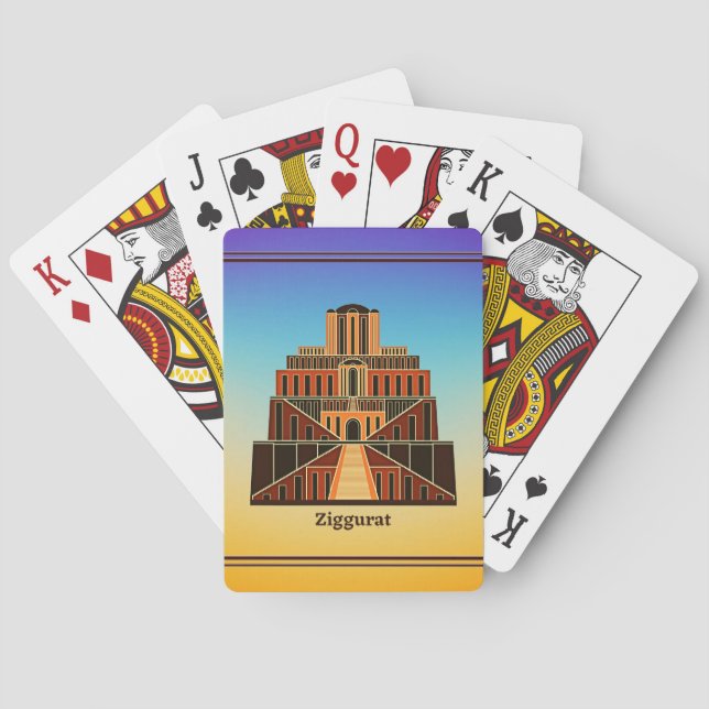 Klassiska parkeringskort Ziggurat Casinokort (Baksidan)