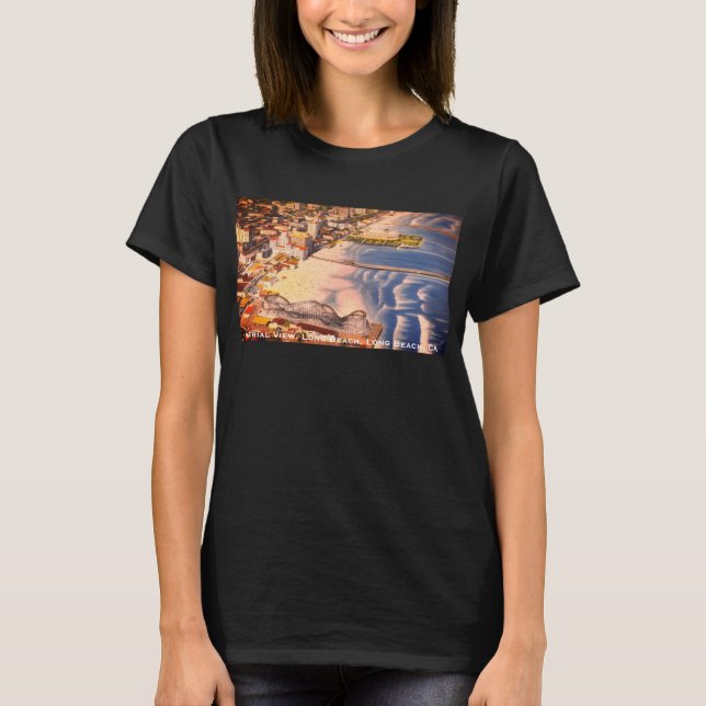 Klassiska Retro Long Beach (kalifornisk kuststad) T Shirt (Framsida)