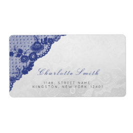 Klassiska Returetiketter i Silver Blue Navy Fraktsedel