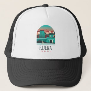 Klassiska Rijeka Kroatien Vintage Resa Keps