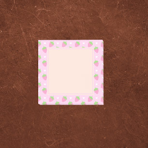 Klassiska Ro Rosa Jordgubbar Post-it Block