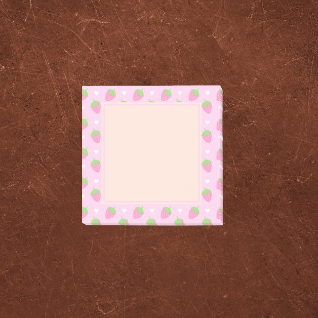 Klassiska Ro Rosa Jordgubbar Post-it Block (Skapare uppladdad)