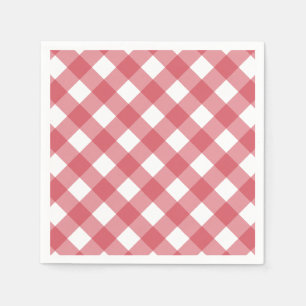 Klassiska röda gingham BBQ-sommarfestservetter Pappersservett