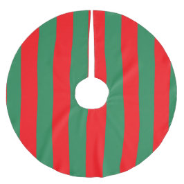 Klassiska röda och gröna julränder julgransmatta borstad polyester
