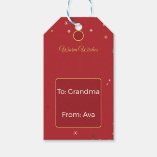 Klassiska röda snöflinga julhälsning presentkort presentetikett
