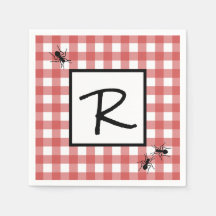 Klassiska röda vita Gingham myror BBQ Picknick
