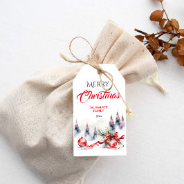 Klassiska rödbalar i god jul och gräs presentetikett