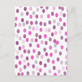 Klassiska rosa prickar på vit bakgrund vykort