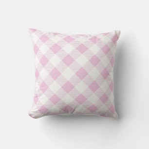 Klassiska rosa vita diagonalband kudde