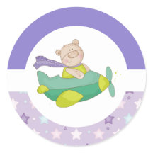 Klassiska runda etiketter för Pastel Nalle