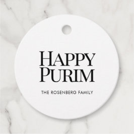 Klassiska runda familjenamn Glada Purim-favoritmar Gåvor Etiketter