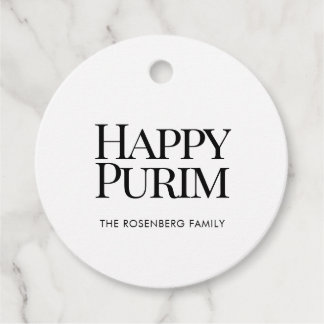 Klassiska runda familjenamn Glada Purim-favoritmar Gåvor Etiketter