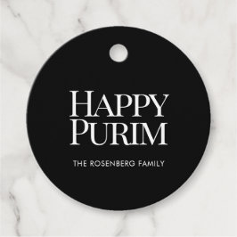 Klassiska runda familjenamn Glada Purim-favoritmar Gåvor Etiketter