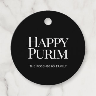 Klassiska runda familjenamn Glada Purim-favoritmar Gåvor Etiketter