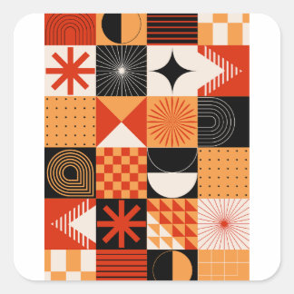 Klassiska runda fästpunkter fyrkantigt klistermärke