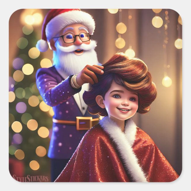 Klassiska runda hörnhakparenteser fyrkantigt klistermärke (Framsida)