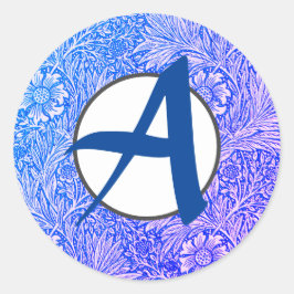 Klassiska, runda klistermärken William Morris möns