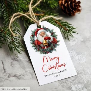 Klassiska Santa Claus Vintage God Jul-taggar Presentetikett
