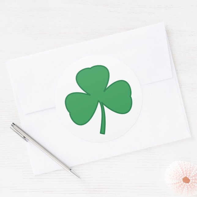 Klassiska Shamrock-klistermärken Runt Klistermärke (Kuvert)