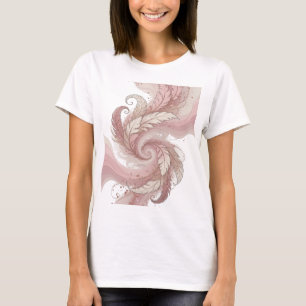 Klassiska Silver FJÄDRAR I RÖK Konstnärligt Motiv T Shirt
