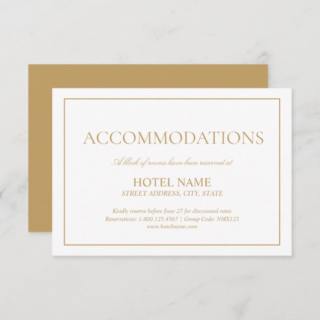 Klassiska skriptåtgärder för elegant Guld Tilläggskort (Fram/baksida)