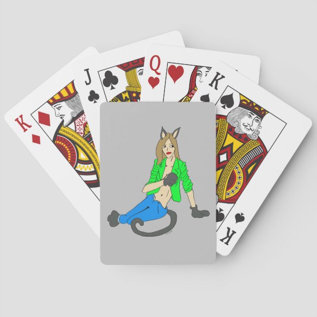 klassiska spelkort för katgirl (Baksidan)