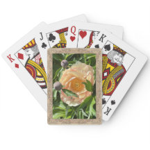 Klassiska spelkort med persikopeoni