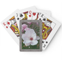Klassiska spelkort med rosa magnolias