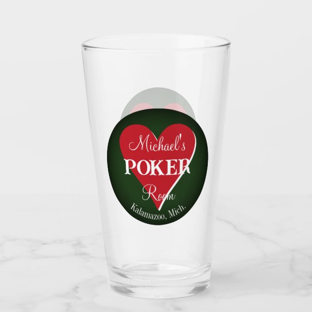 Klassiska spelkort - Poker Room Glass - Hjärtat Glaskopp (Framsida)