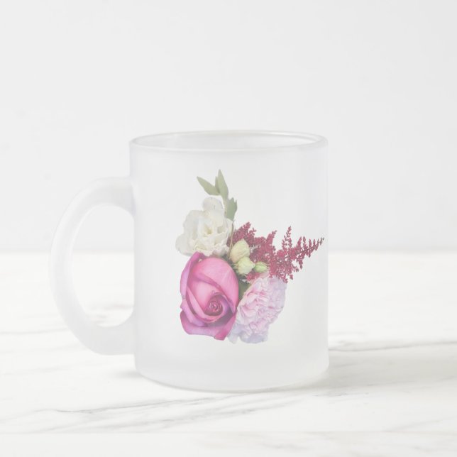 Klassiska stilar blomstermönster  frostad glasmugg (Vänster)