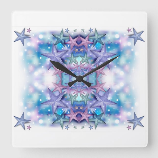 Klassiska Stilar Stars Fyrkantig Klocka (Framsida)